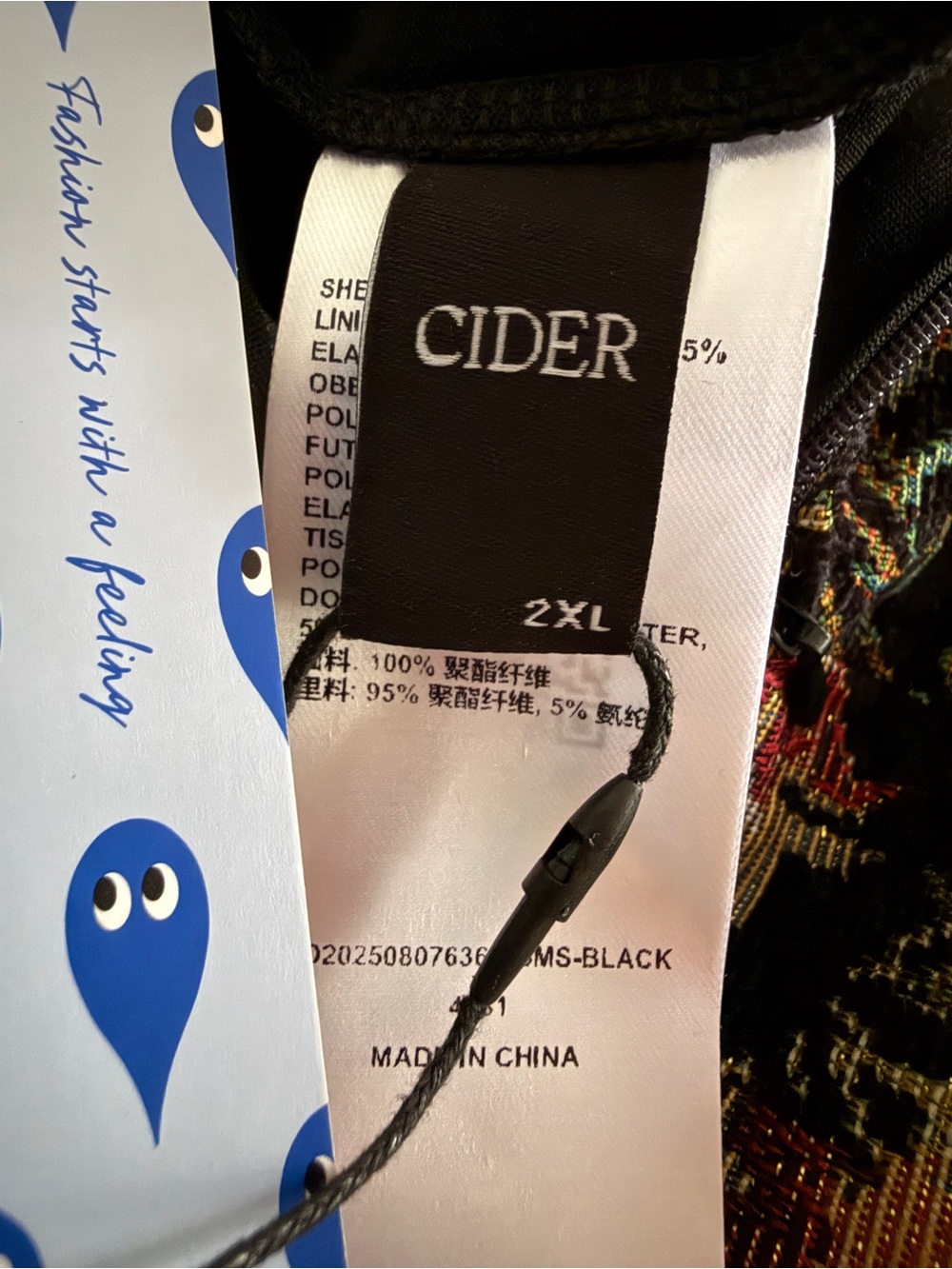 CIDER Curve Woven Mid Rise Black Floral Jacquard Mini Skirt Skort w/Split 2XL - Picture 7 of 9